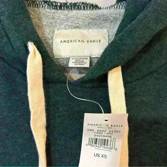 NWT American Eagle Dark Forrest Green Pullover Oversized Hoodie Size X-Small - Picture 3 of 4